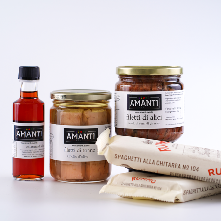 Kit Sapori di Cetara: Alici, Tonno, Colatura e Spaghetti Rummo